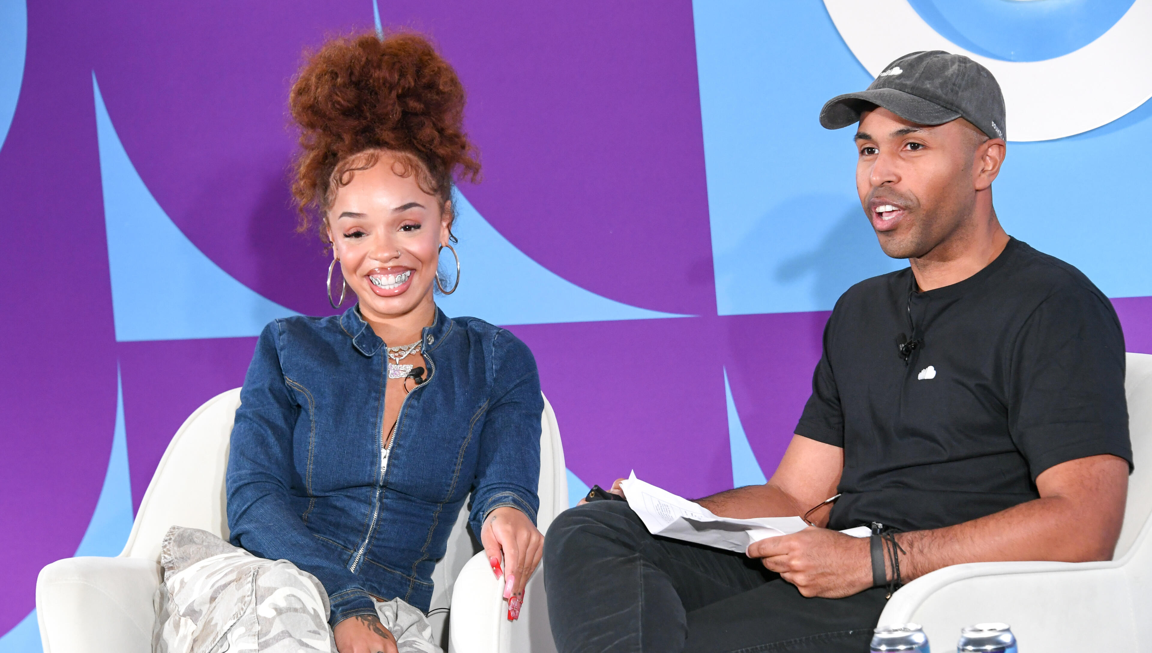 Dion Baez and artist honeybxby @itshoneybxby speaking at NYC adweek